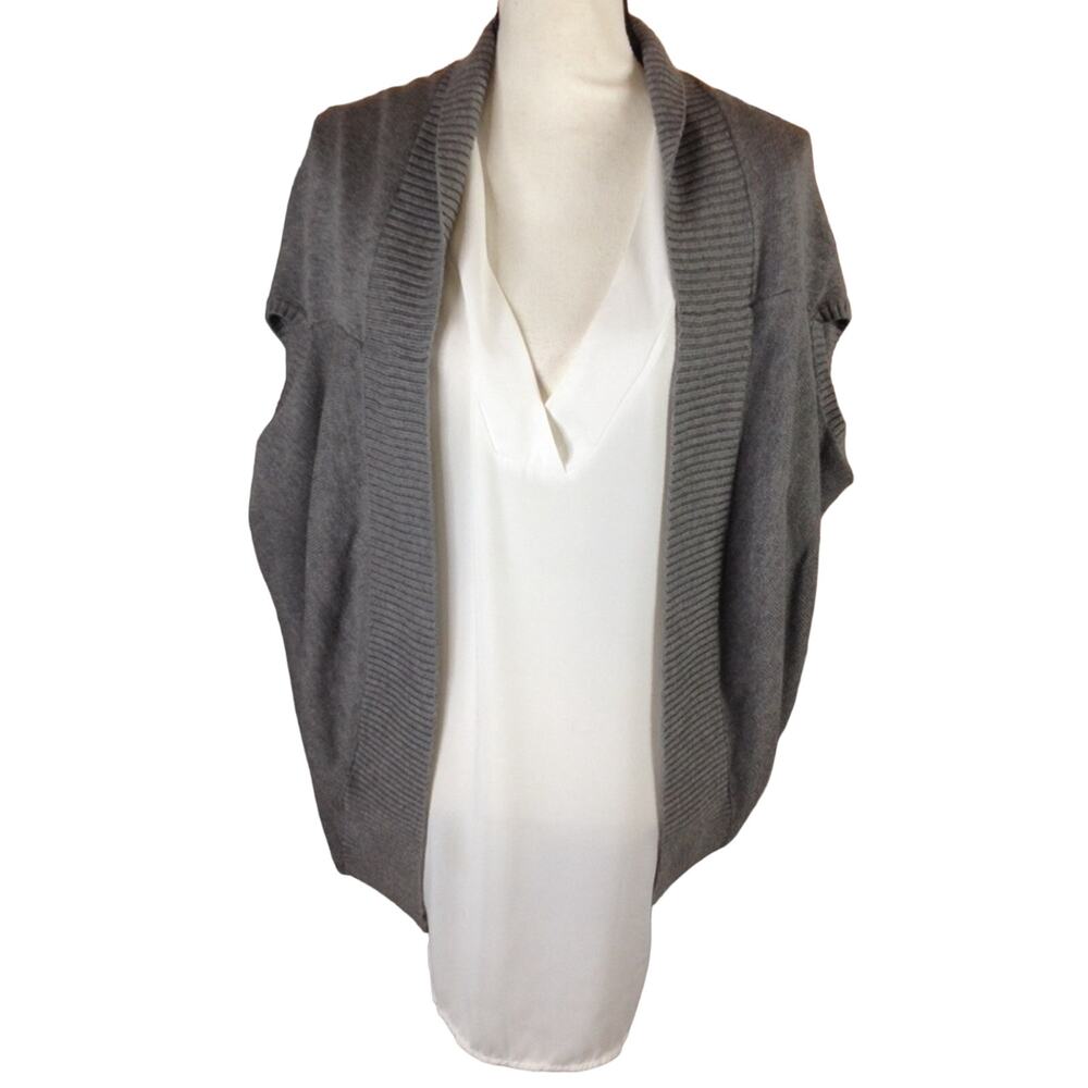 Banana Republic Cardigan Sweater Grey Knit Open Front Draped Casual XS